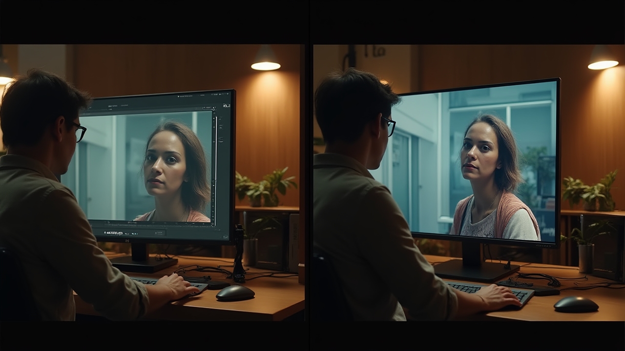AI Rotoscoping Before and After