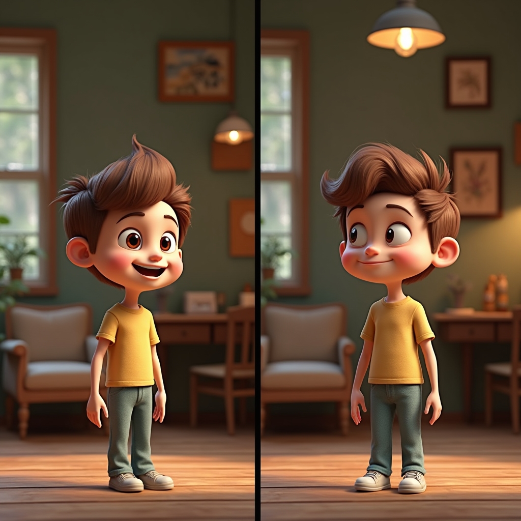 AI Character Animation Before and After